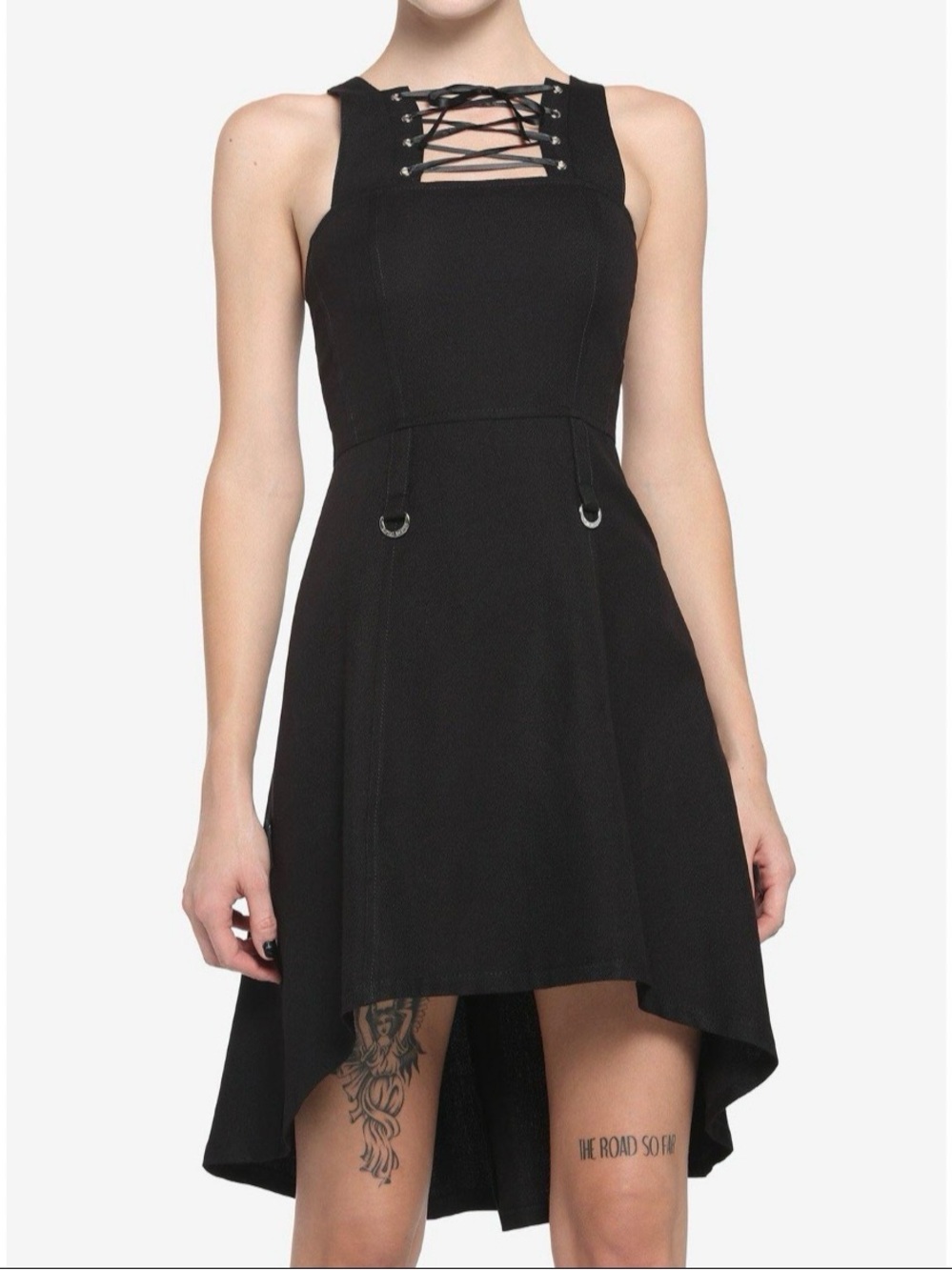 Royal Bones By Tripp Black Lace-Up High-Low Dress Small NWT Goth Punk Grunge